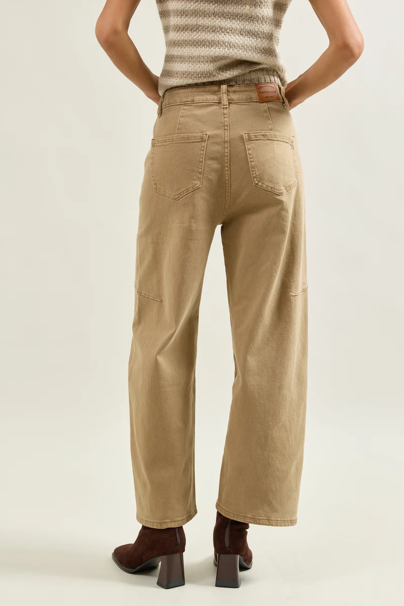 Jean Ballon Effet Pince Taille Haute