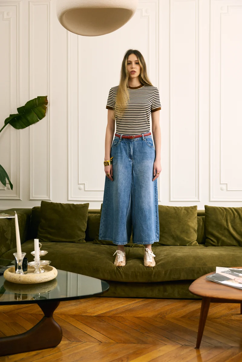 Jean Jupe Culotte Large