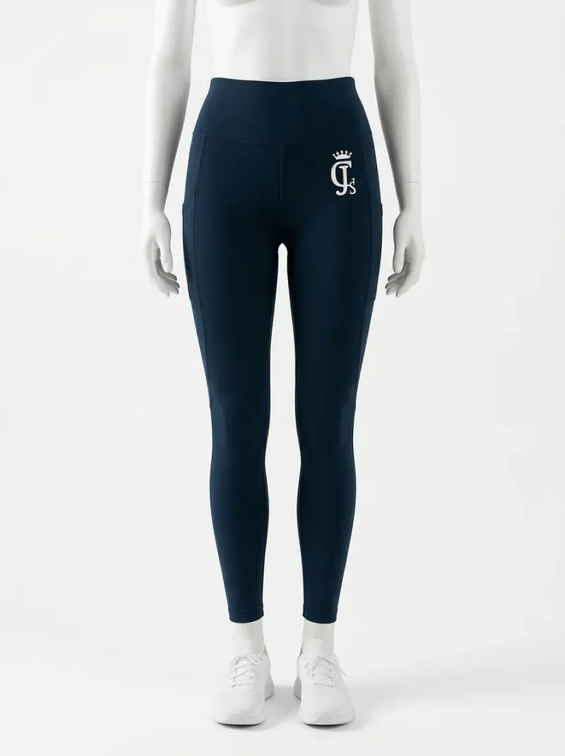 Legging fitness nylon extensible taille haute poches sport