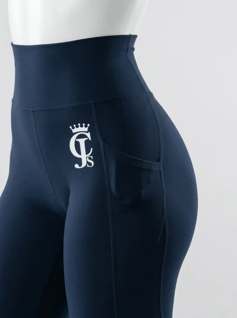 Legging fitness nylon extensible taille haute poches sport