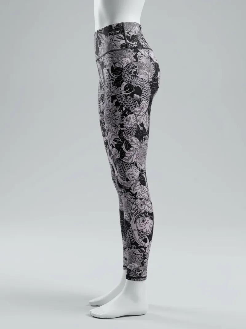Legging fitness polyester imprimé artistique sport femme