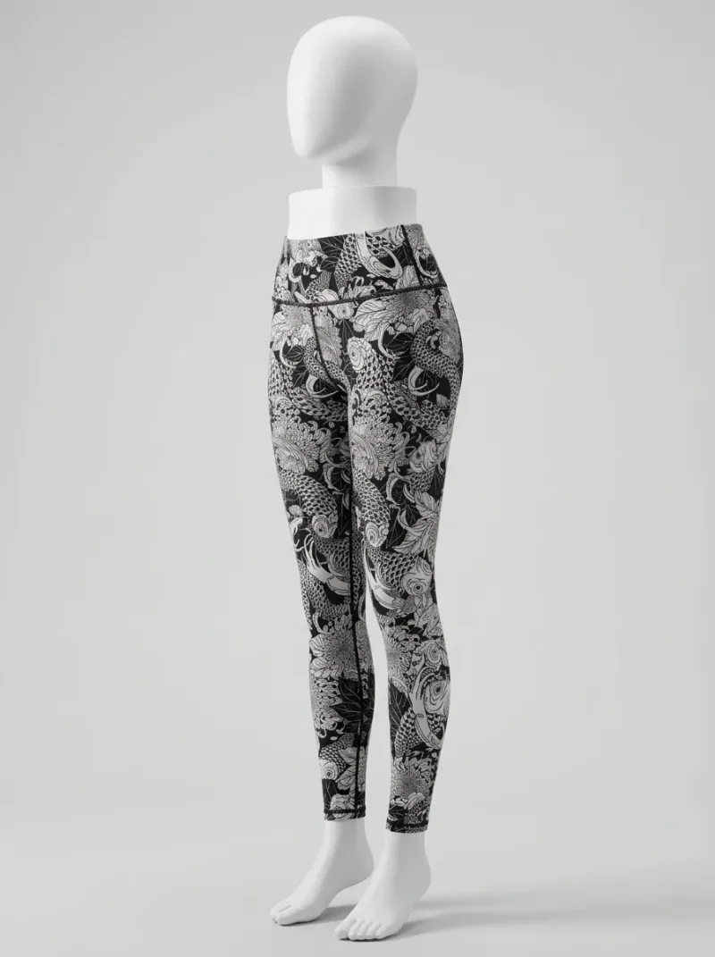 Legging fitness polyester imprimé artistique sport femme
