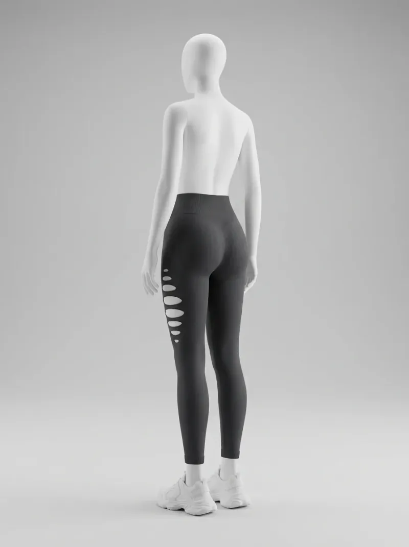 Legging fitness nylon spandex ajouré sport femme