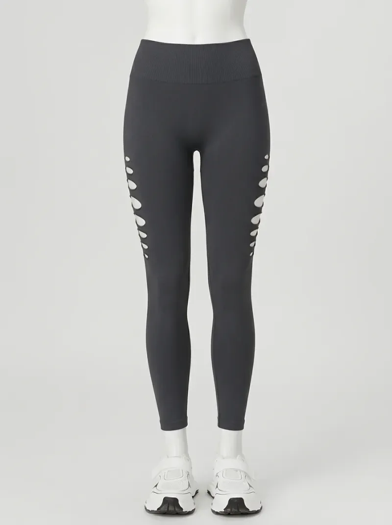 Legging fitness nylon spandex ajouré sport femme