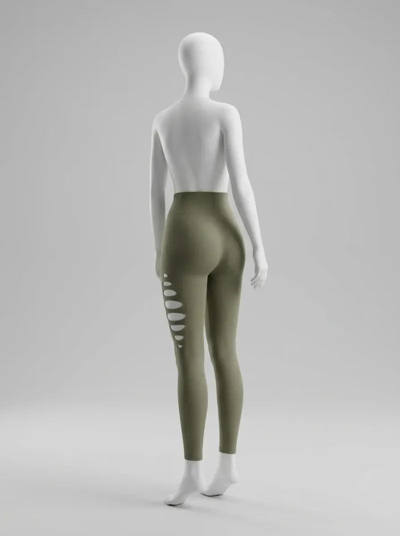 Legging fitness nylon spandex ajouré sport femme