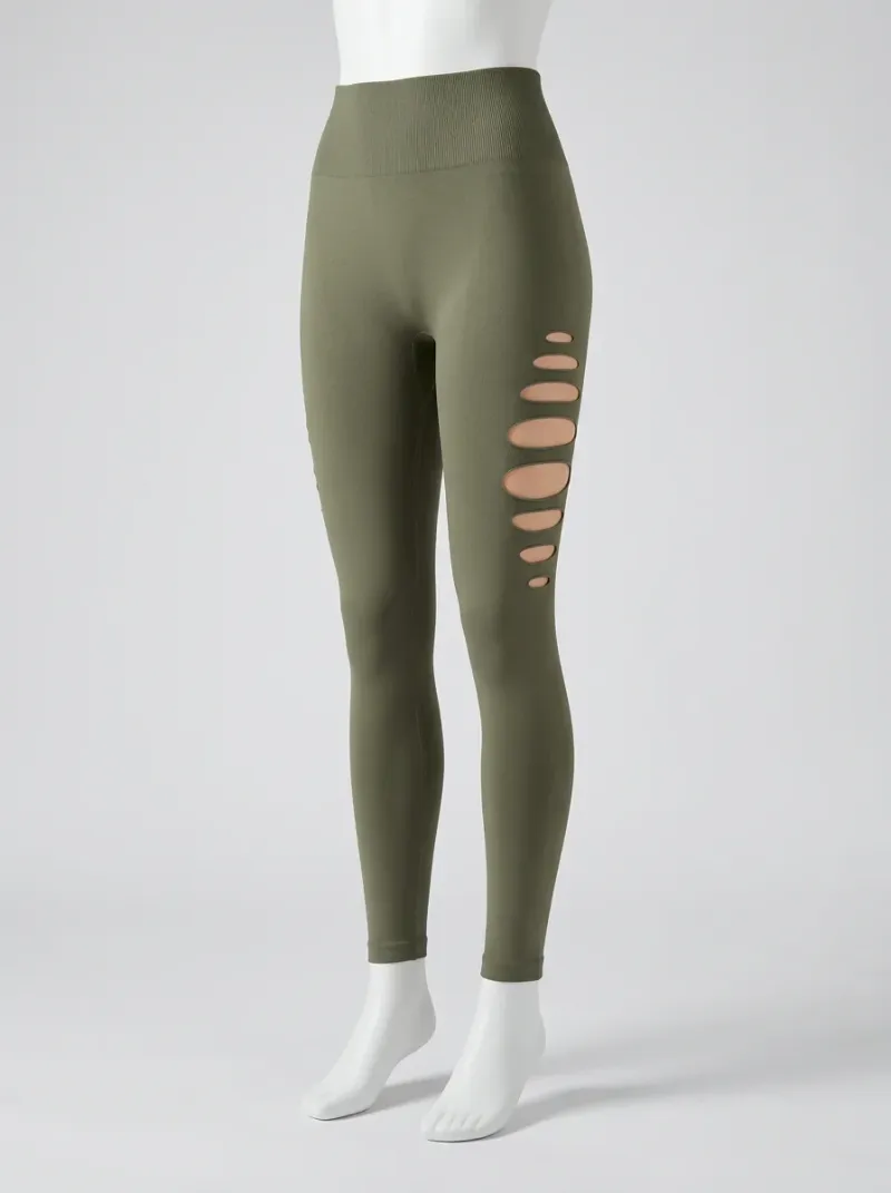 Legging fitness nylon spandex ajouré sport femme
