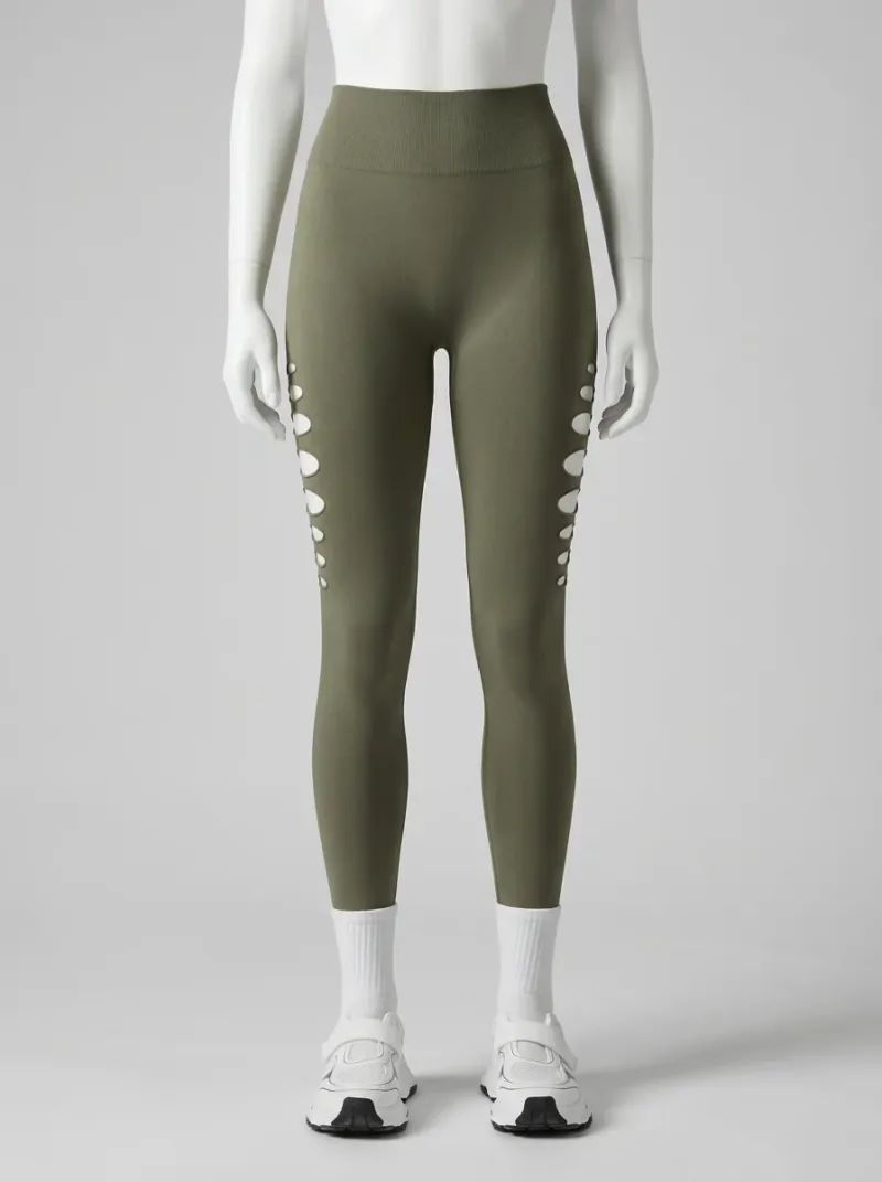 Legging fitness nylon spandex ajouré sport femme