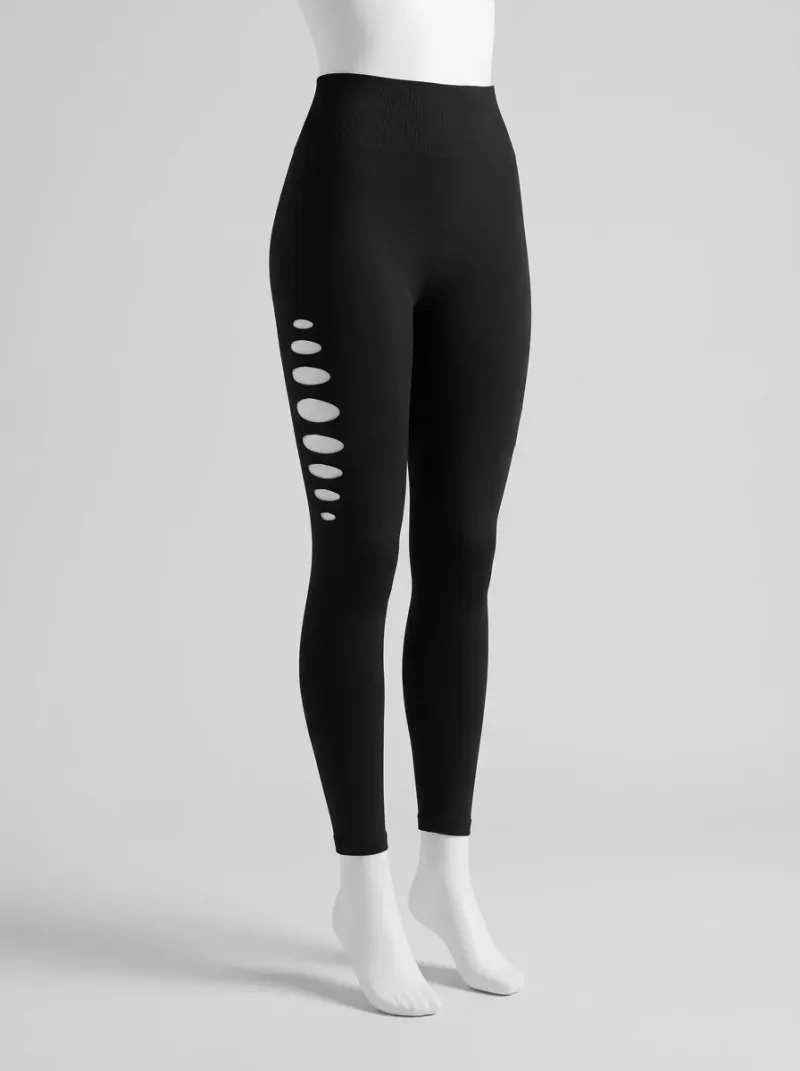 Legging fitness nylon spandex ajouré sport femme