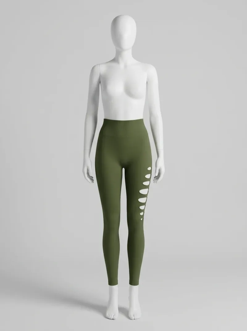 Legging fitness nylon spandex ajouré sport femme