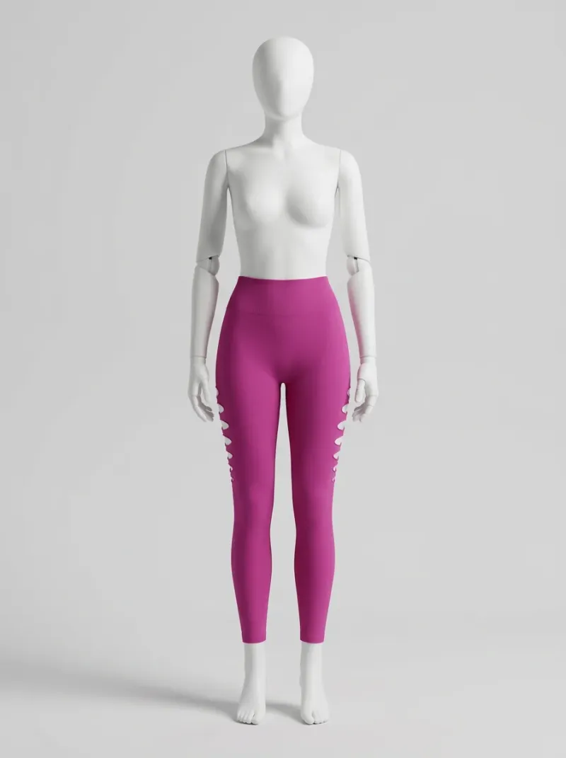 Legging fitness nylon spandex ajouré sport femme