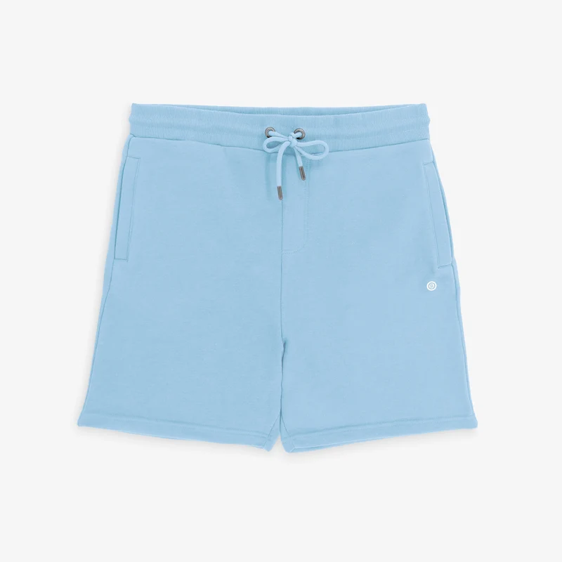 Short en coton molletonné bleu ciel