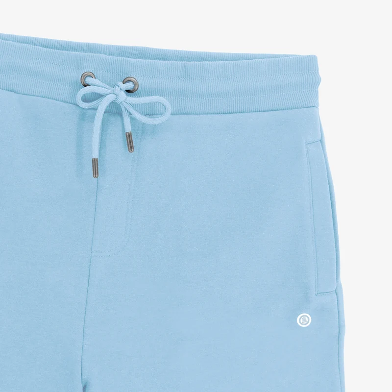 Short en coton molletonné bleu ciel