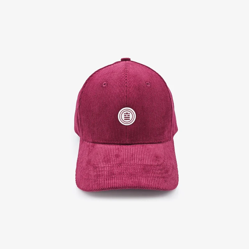 Casquette badge logo en velours côtelé rouge