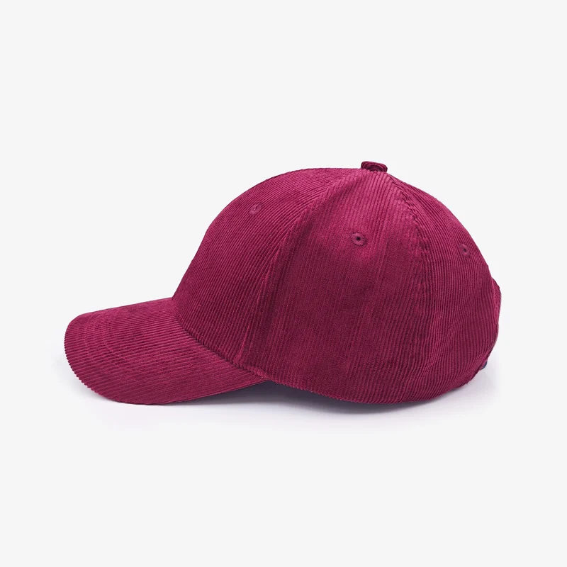 Casquette badge logo en velours côtelé rouge