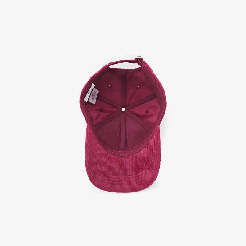 Casquette badge logo en velours côtelé rouge