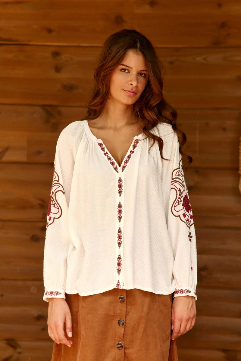 Barly - Blouse brodée