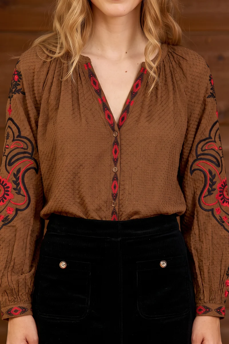 Barly - Blouse brodée