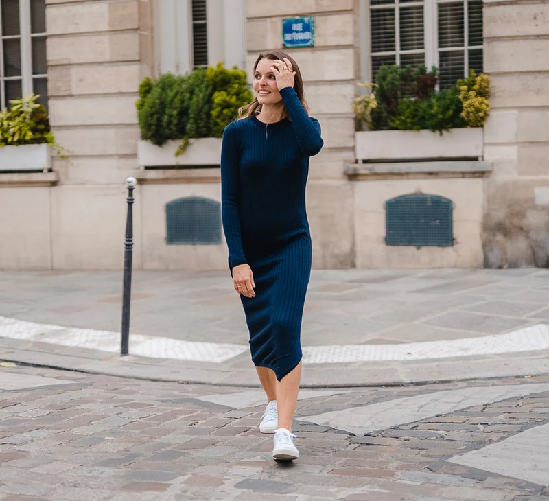 MERINO RIB DRESS