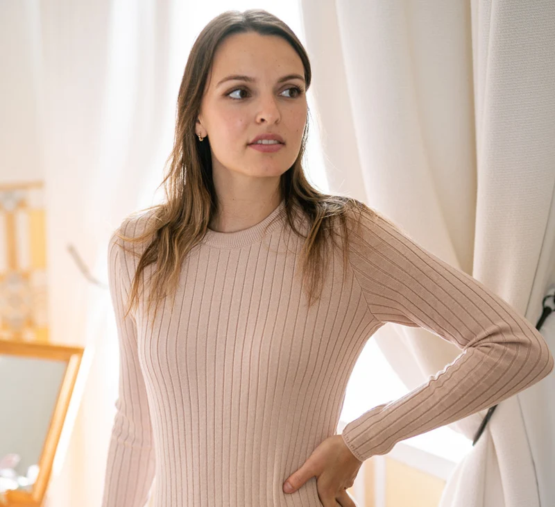 MERINO RIB DRESS