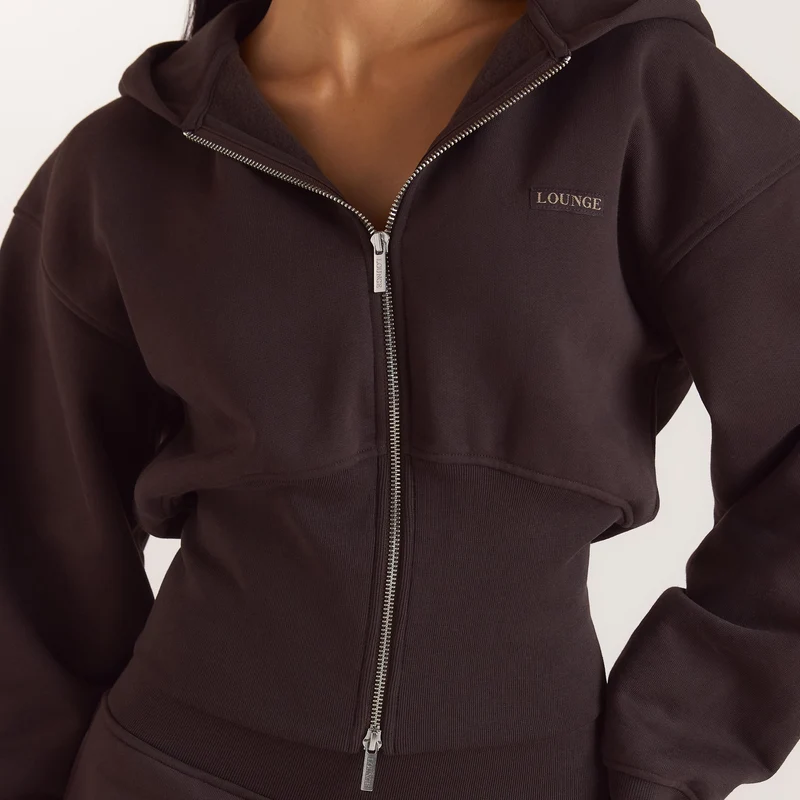 Sweat à Capuche Ajusté - Chocolat Noir