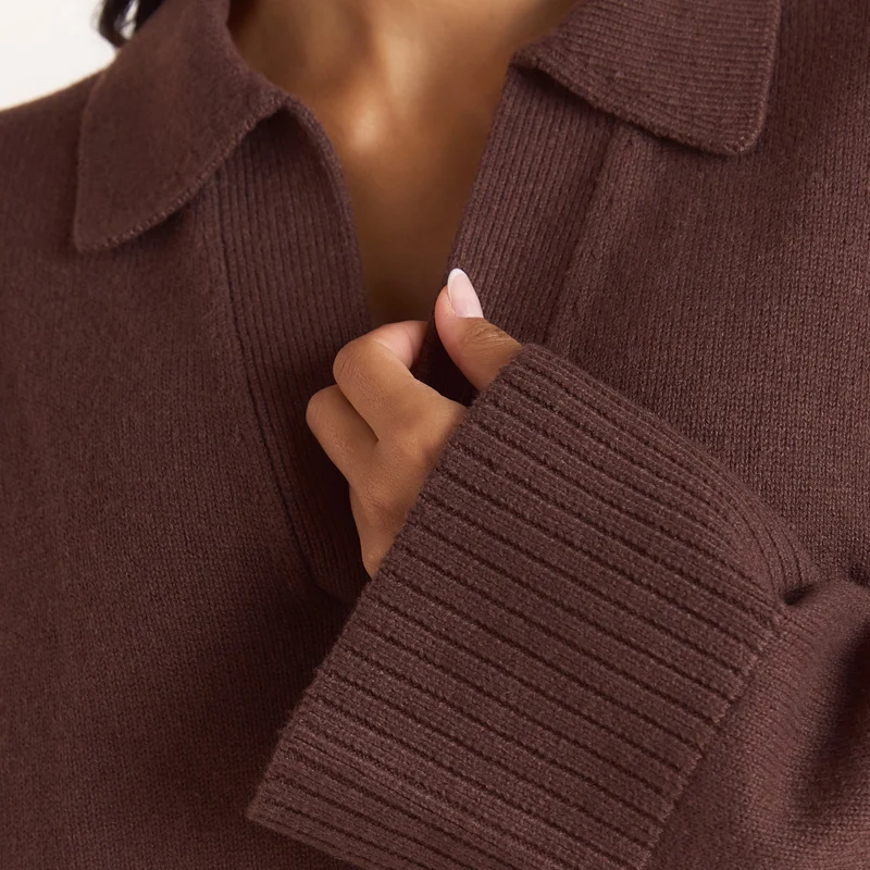 Pull en Maille à Demi-patte - Chocolat