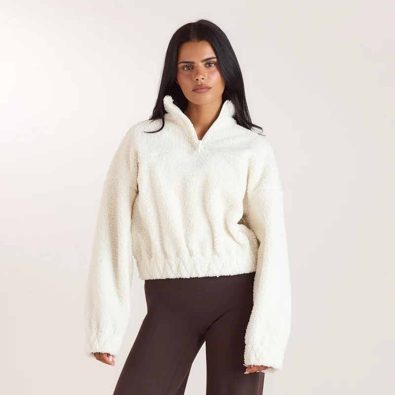 Veste en Polaire Borg - Crème