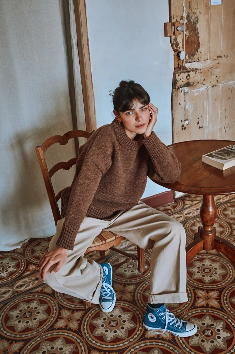 STEPHANIE Oversize Sweater in Merino Wool - Chocolate