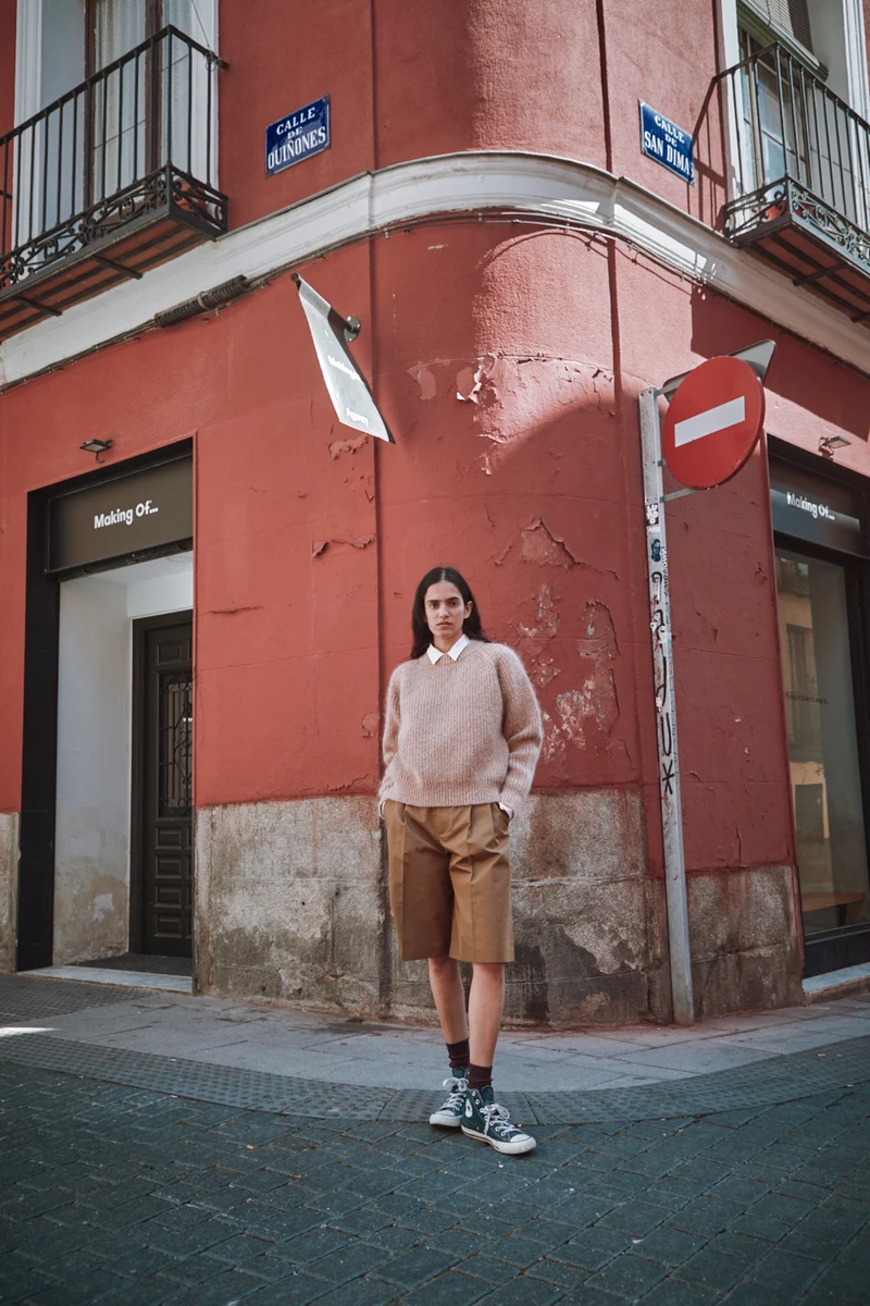 AGNÈS Raglan Sweater in Merino-Mohair Wool - Light Pink