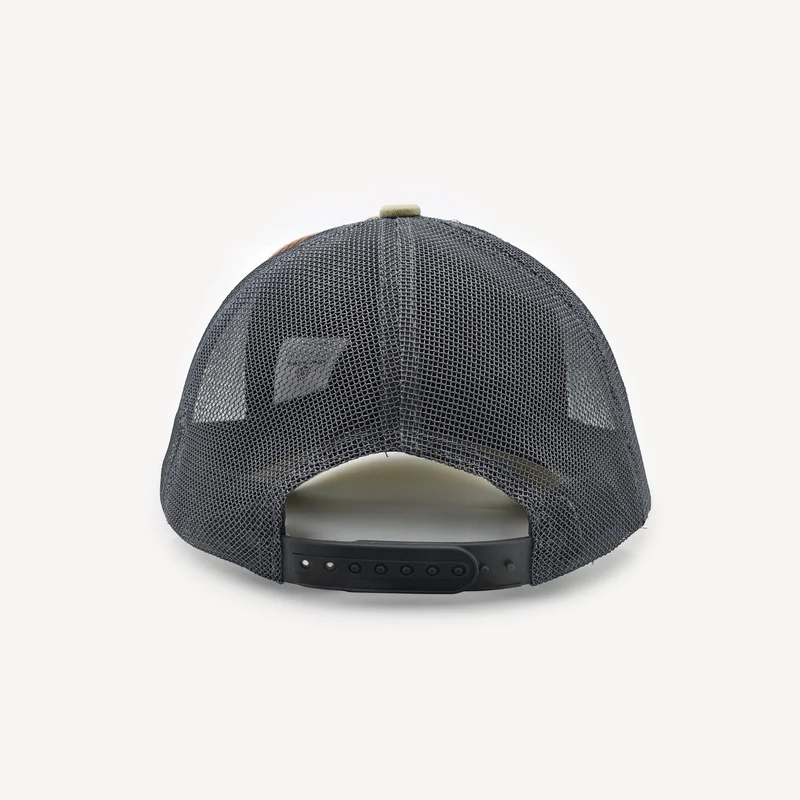 Casquette trucker beige et gris