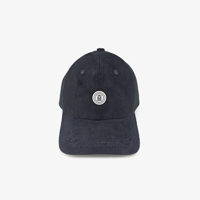 Casquette badge logo en velours côtelé noir