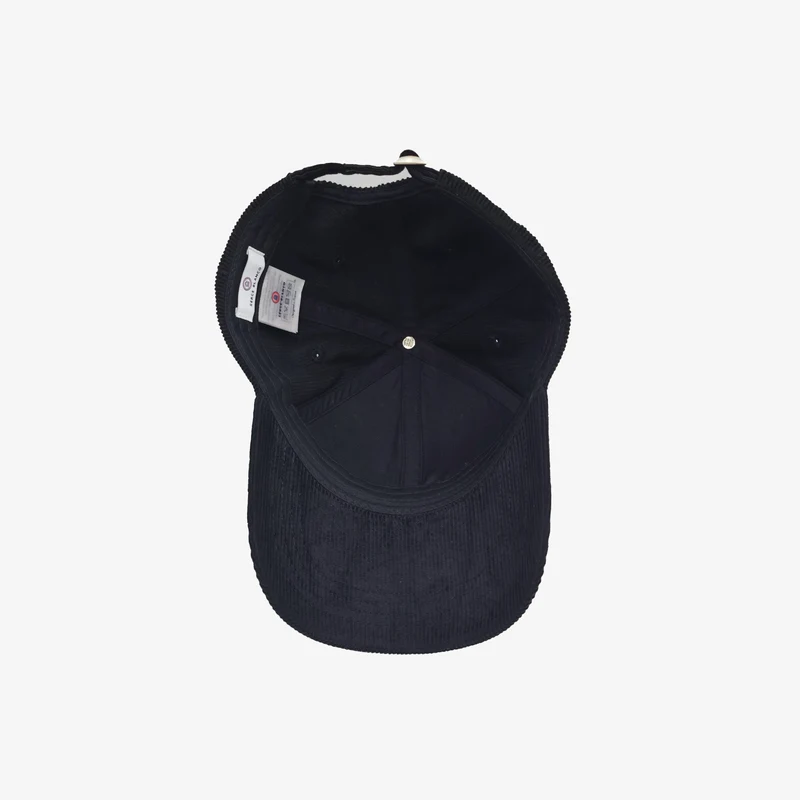 Casquette badge logo en velours côtelé noir