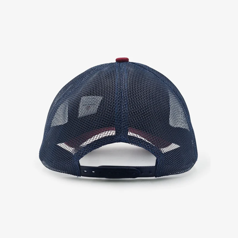 Casquette trucker rouge et bleu marine