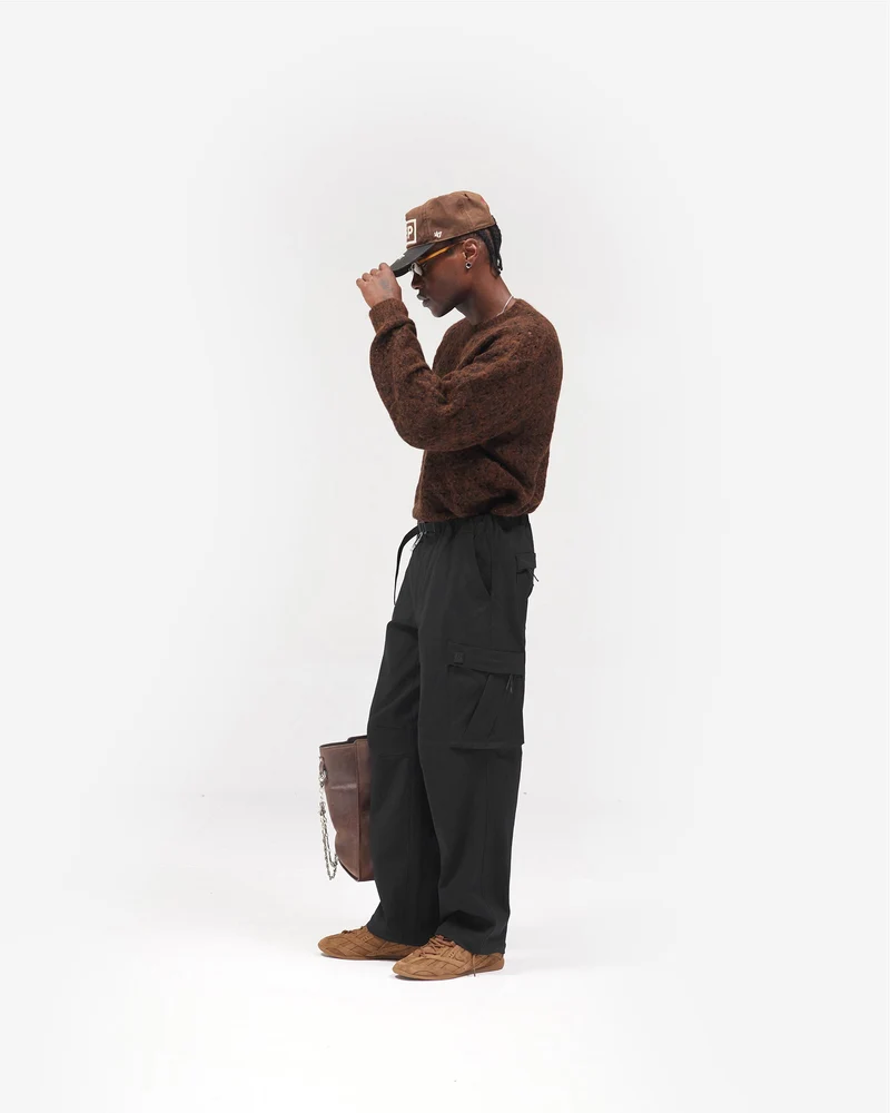 Nylon Cargo Pant - Black