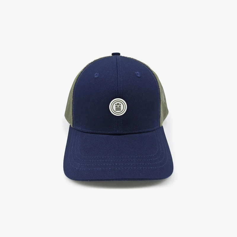 Casquette trucker bleu marine foncé et kaki