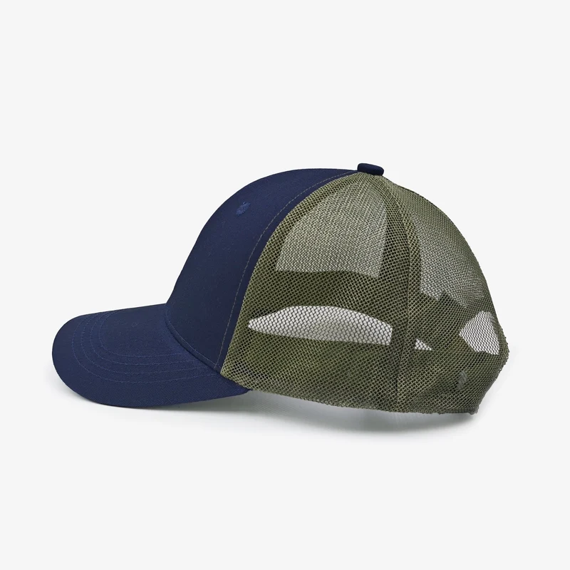 Casquette trucker bleu marine foncé et kaki