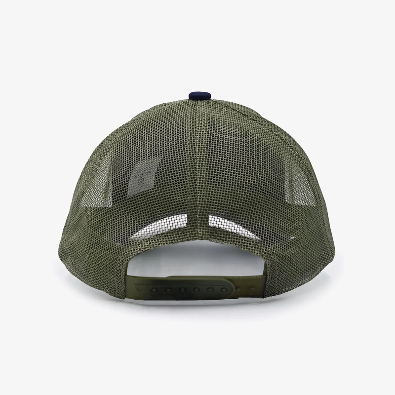 Casquette trucker bleu marine foncé et kaki