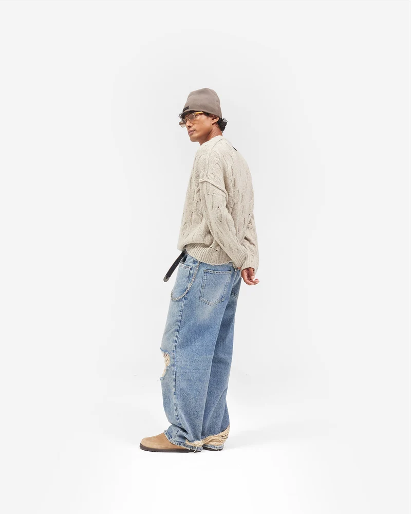 R3 Baggy Jean - Moss Blue