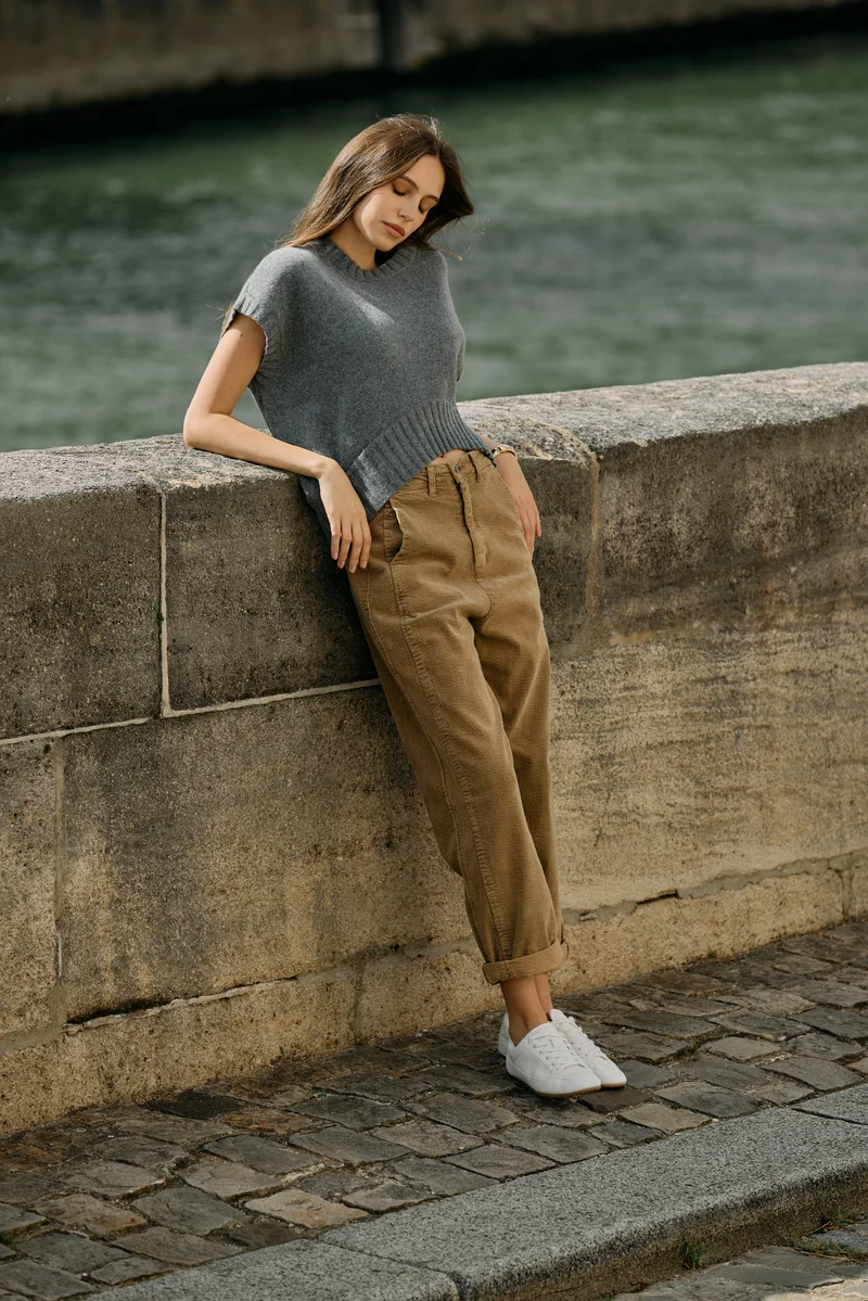 Pantalon ballon en velours côtelé