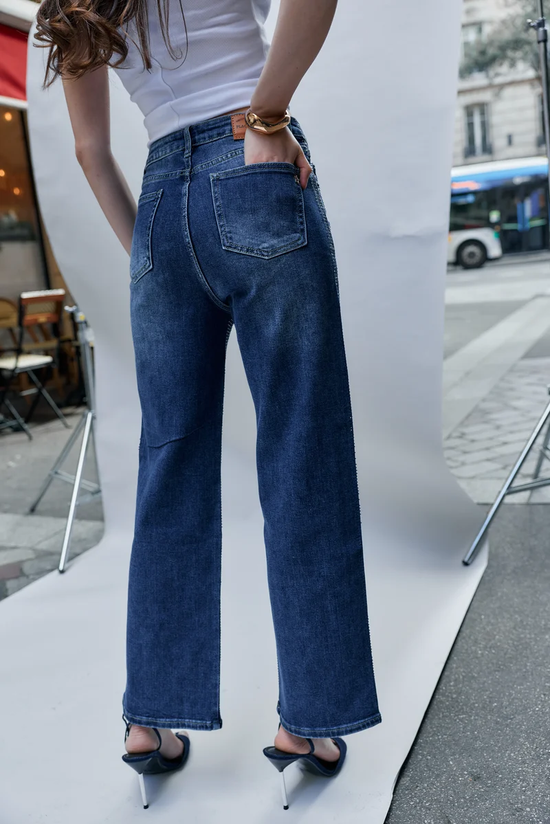 Jean Droit Avec Strasses