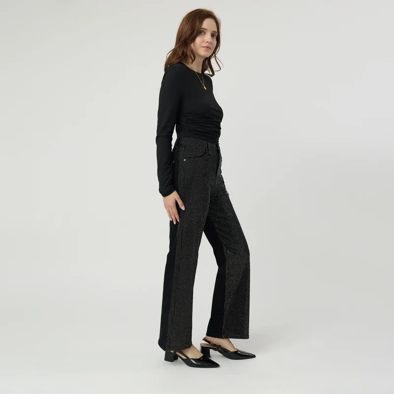 Jean Droit Avec Strasses