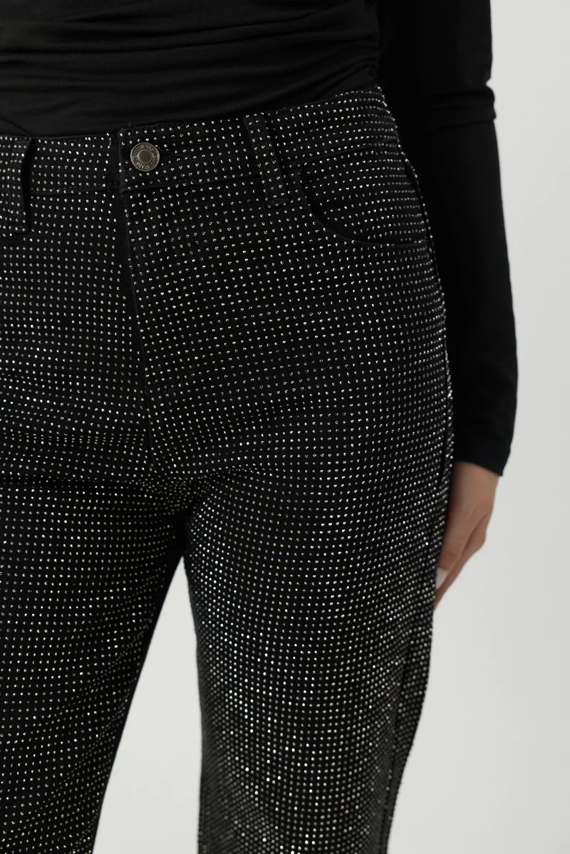 Jean Droit Avec Strasses