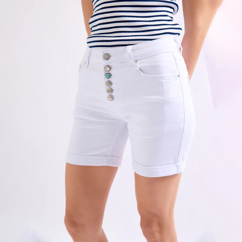 Short Couleurs Avec Boutons Fantaisies
