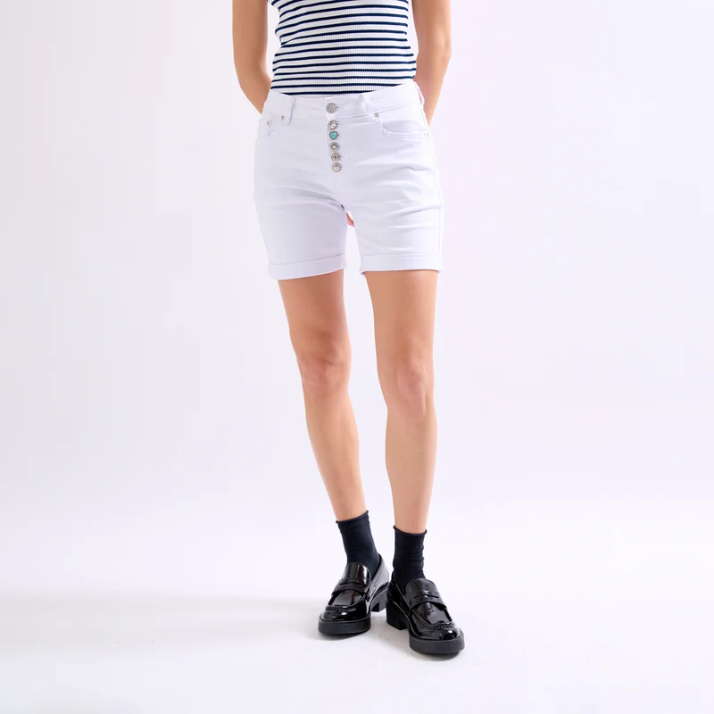 Short Couleurs Avec Boutons Fantaisies