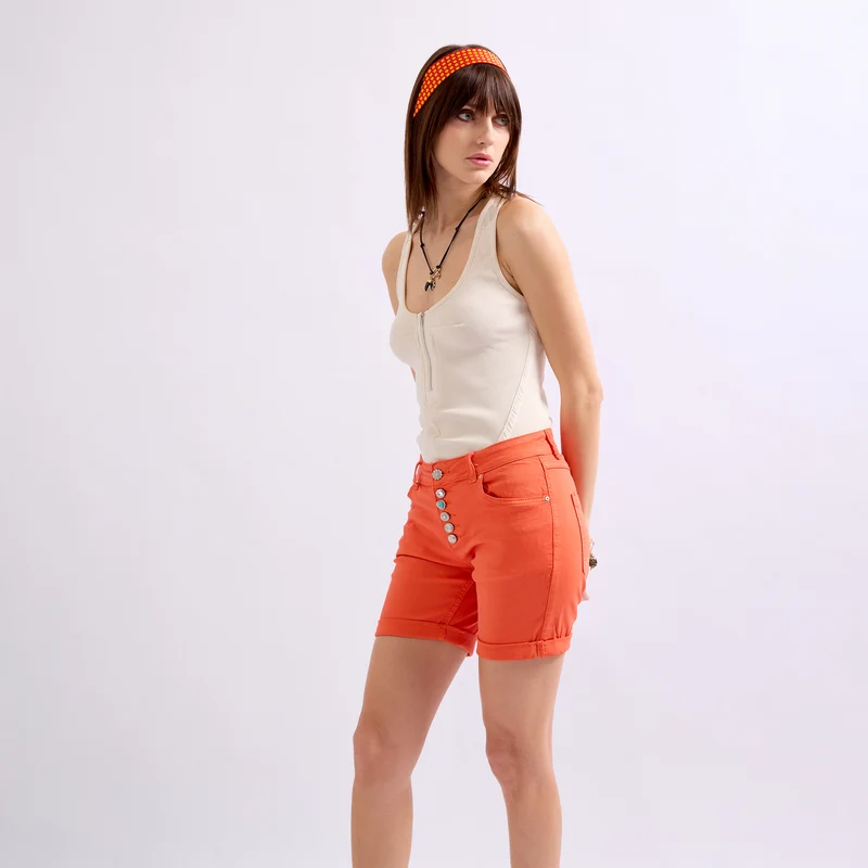 Short Couleurs Avec Boutons Fantaisies