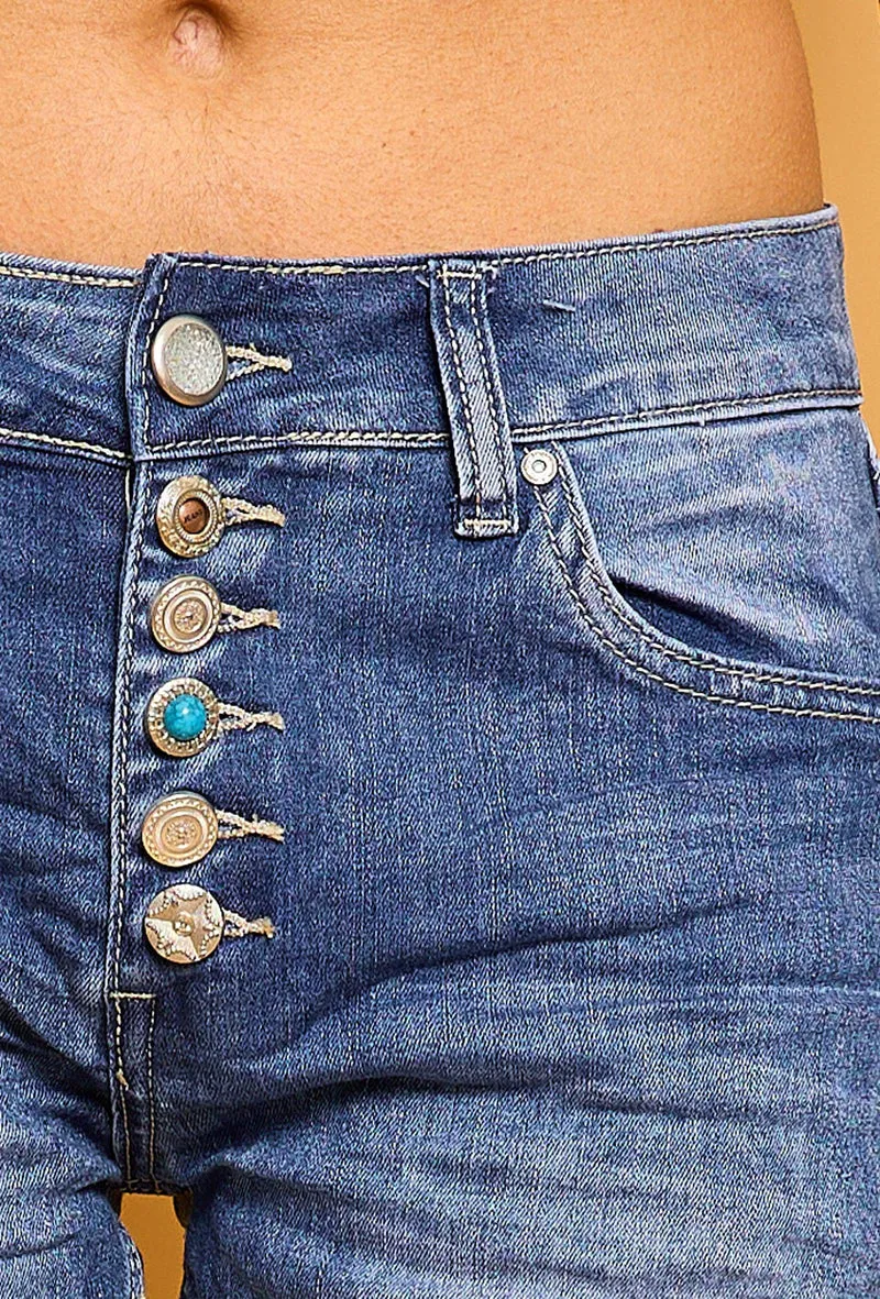 Short Couleurs Avec Boutons Fantaisies