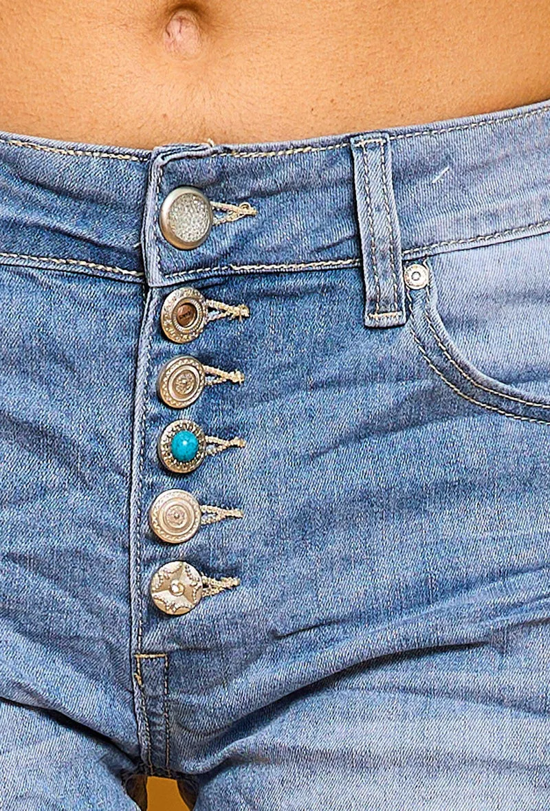 Short Couleurs Avec Boutons Fantaisies