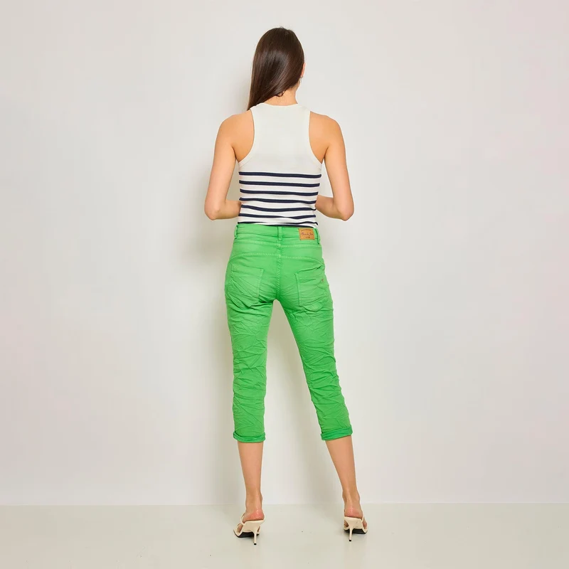 Pantacourt Rachel en JoggJeans à Boutons Couleurs