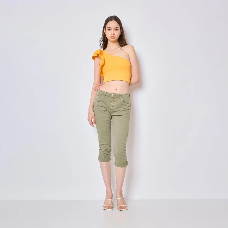 Pantacourts Justine Couleurs Boutons Fantaisies Dorés