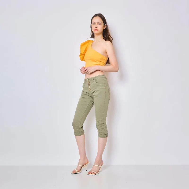 Pantacourts Justine Couleurs Boutons Fantaisies Dorés