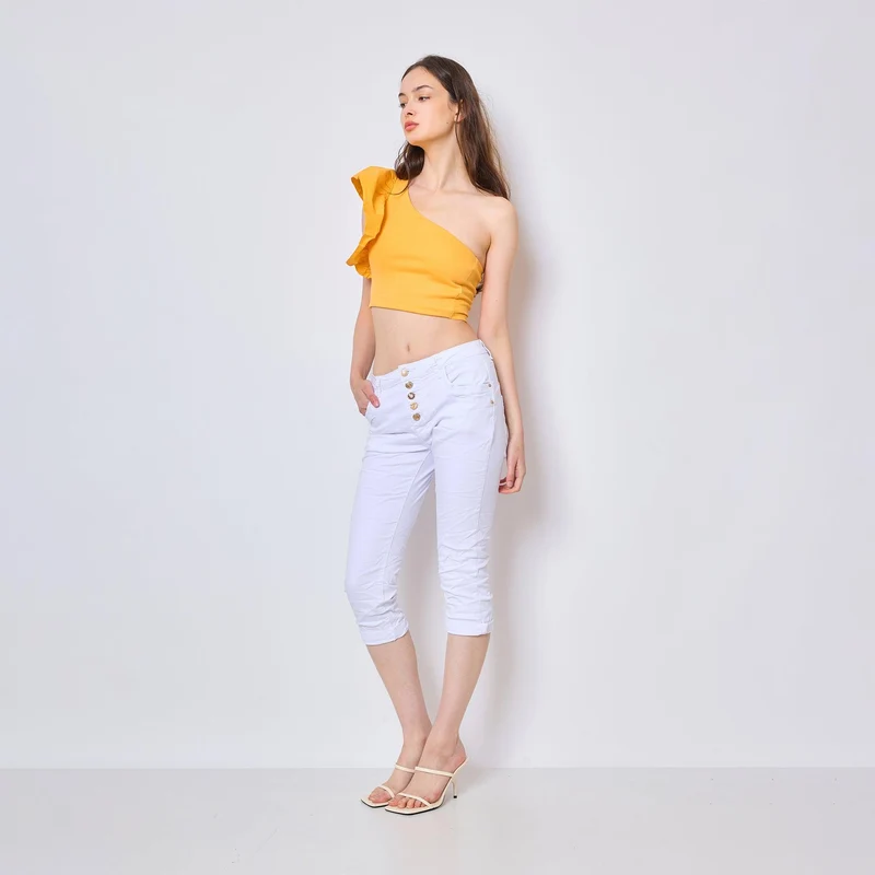 Pantacourts Justine Couleurs Boutons Fantaisies Dorés